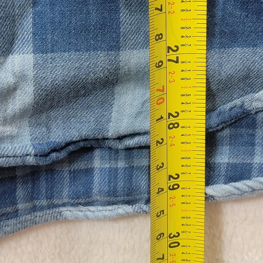 Polo Ralph‎ Lauren Indigo Blue Buffalo Plaid Double Face Flannel Shirt Mens M